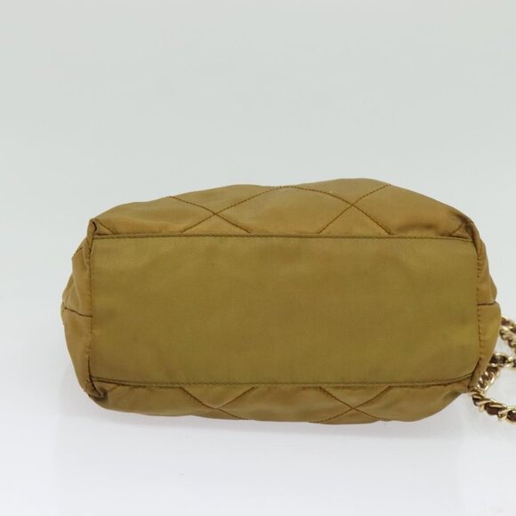 PRADA Chain Shoulder Bag Nylon Brown Silver Auth - Picture 6 of 16